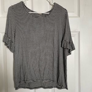 black and white striped tee